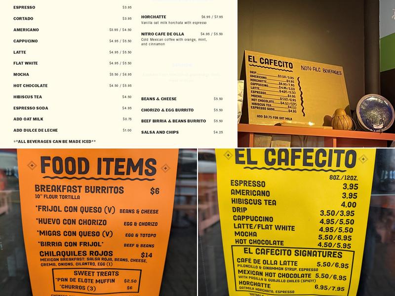 El Cafecito Menu