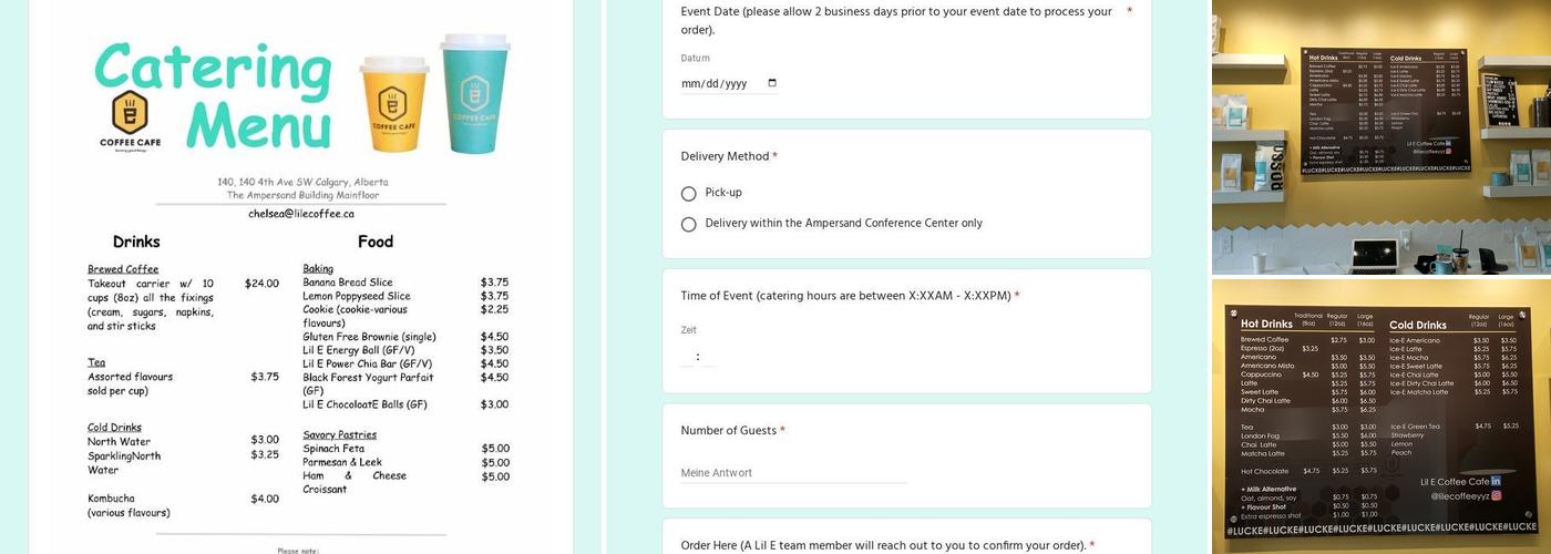 Lil E Coffee Cafe Menu