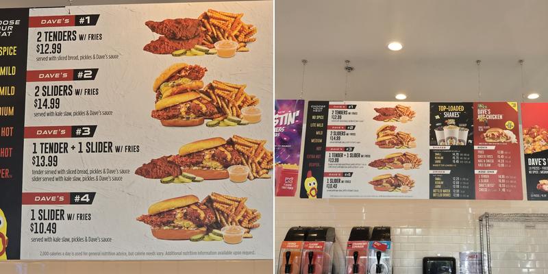 Dave's Hot Chicken Menu