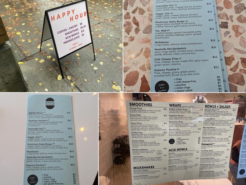 Kokomo Menu