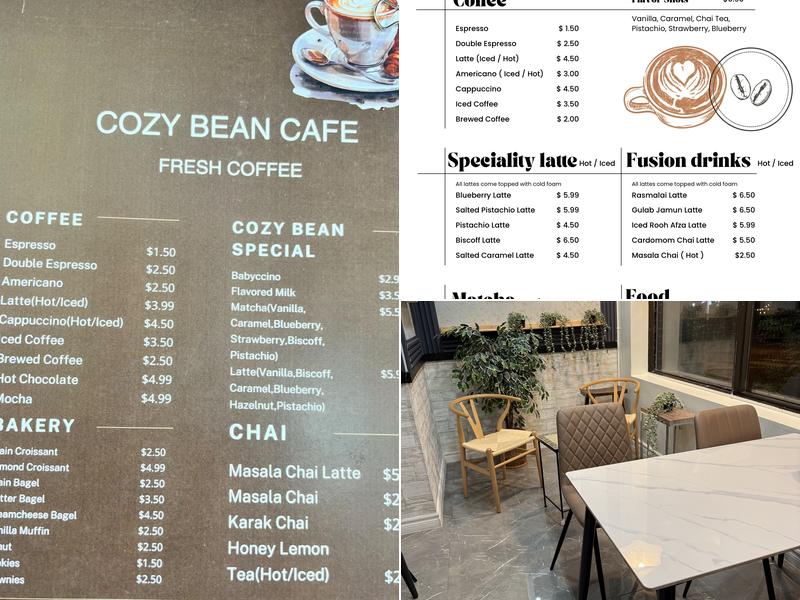 Cozy Bean Café Danforth Menu