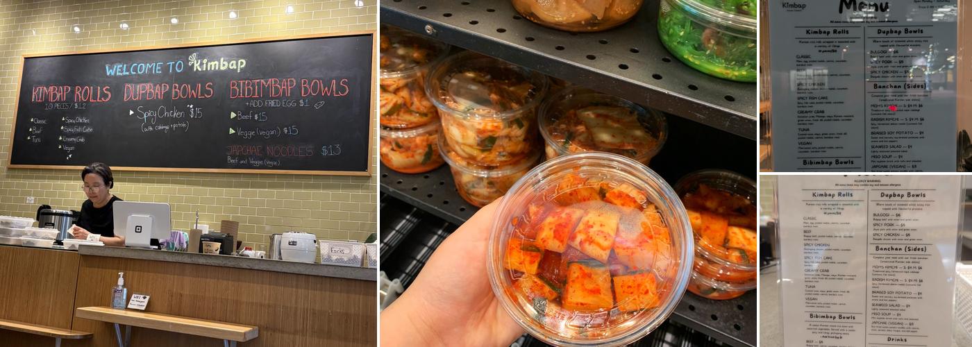Kimbap Menu