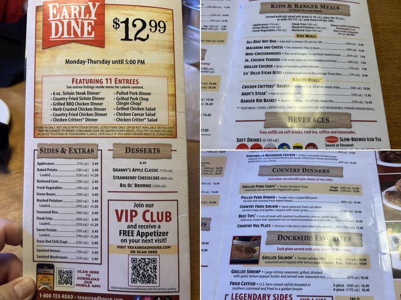Texas Roadhouse Menu