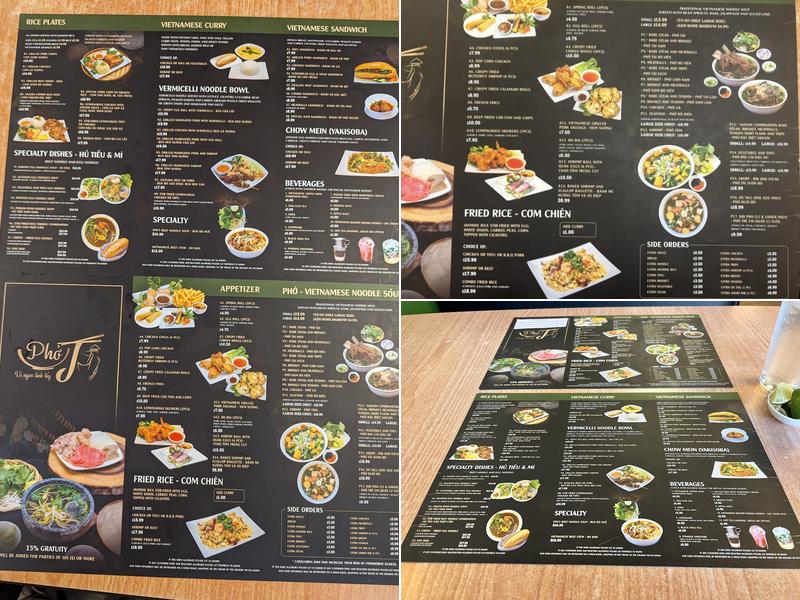 Pho J Menu