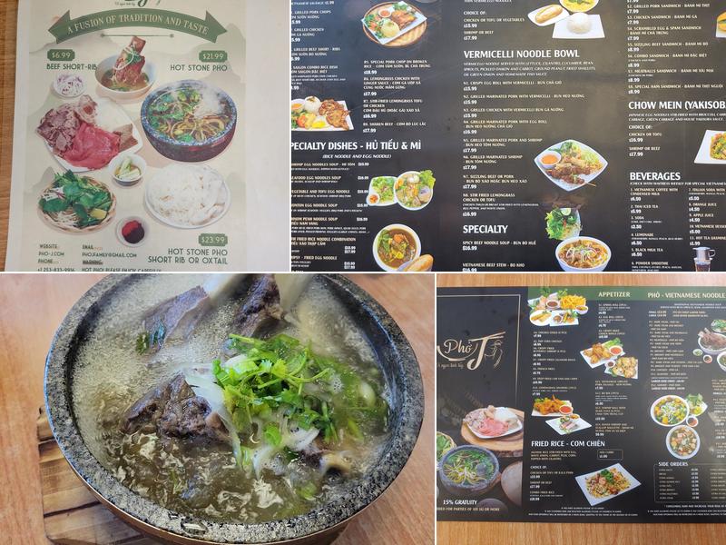 Pho J Menu
