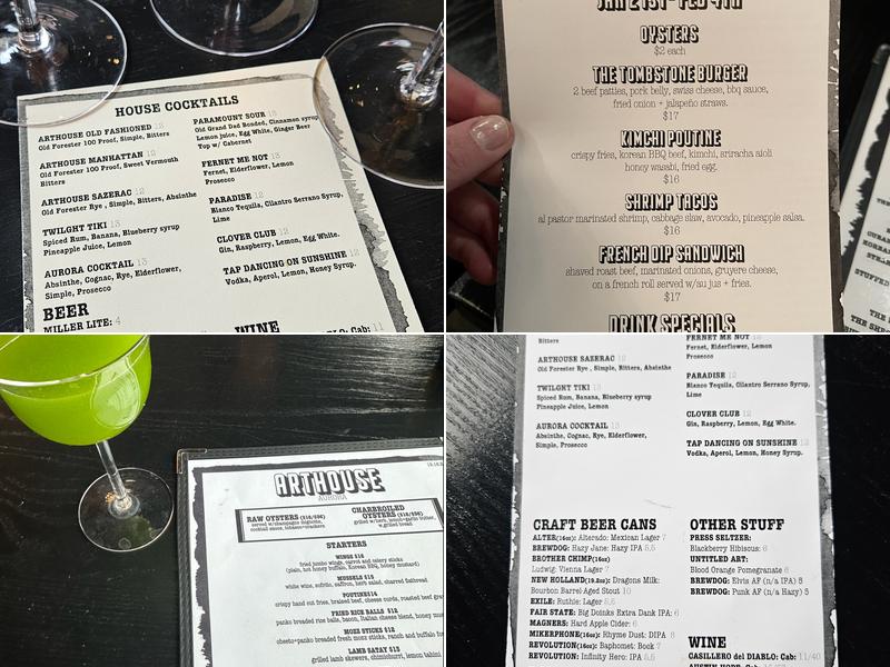 ARTHOUSE Menu