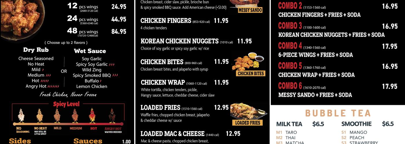 Hangry Joe's Hot Chicken - Kirkland Menu