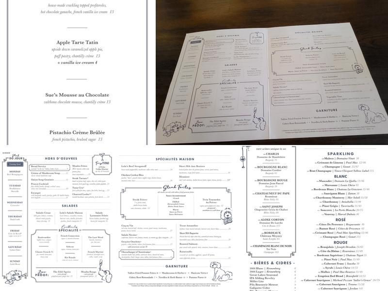 Lola's Bistro Menu