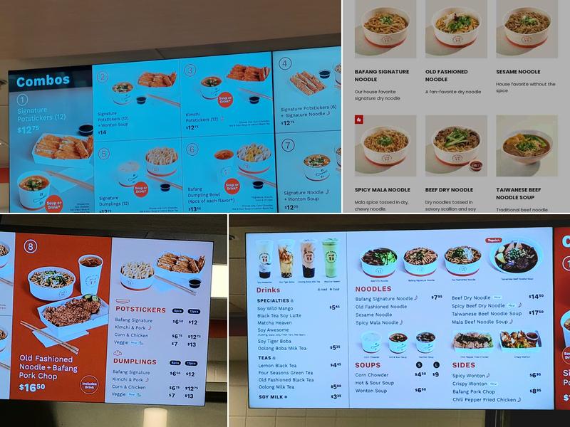 Bafang Dumpling Menu