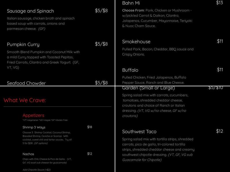 What I Crave Restaurant & Tavern Menu