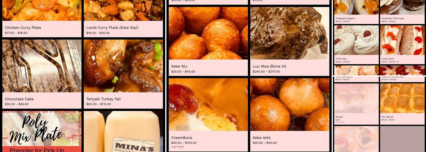 Mina's Polynesian Hut Menu