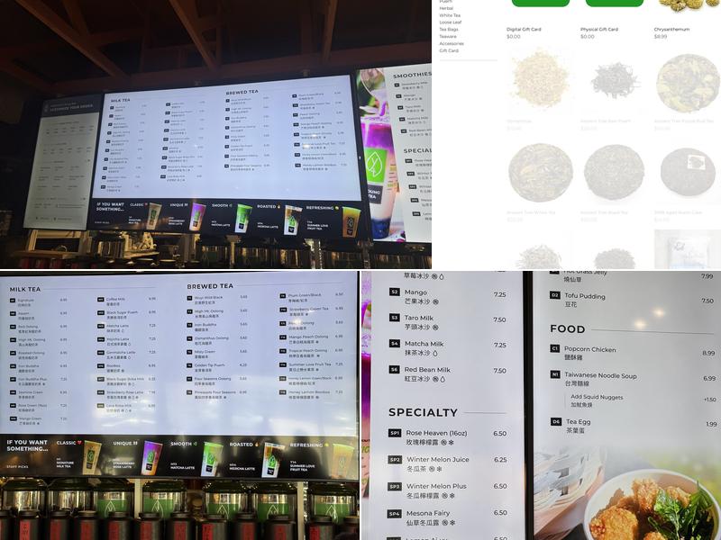 Young Tea Bellevue Menu