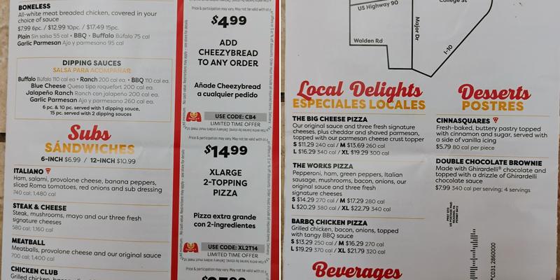 Marco's Pizza Menu