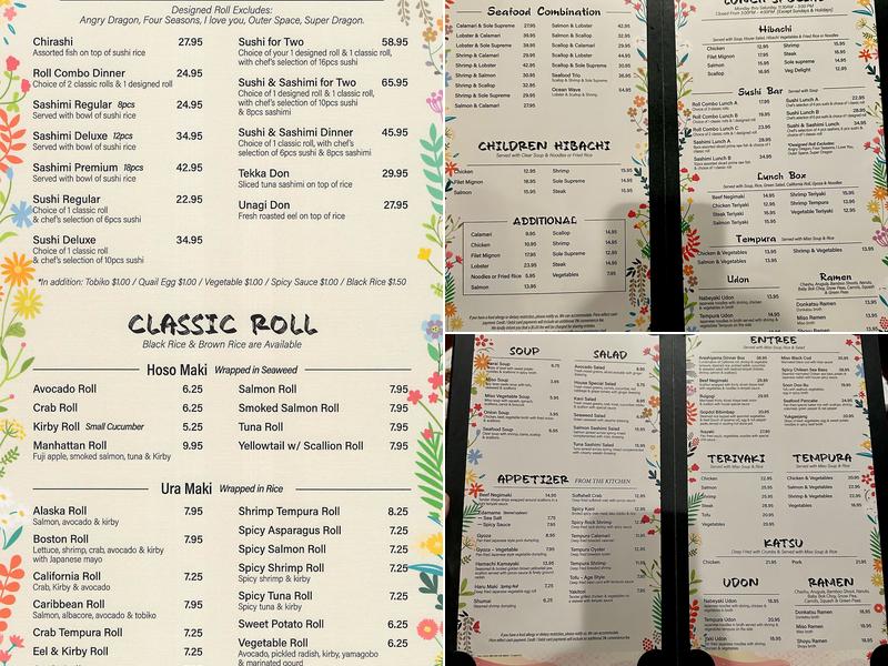 Arashiyama Japanese Sushi & Steakhouse Menu