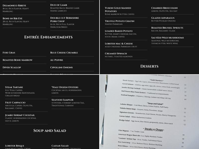 North Center Prime Menu