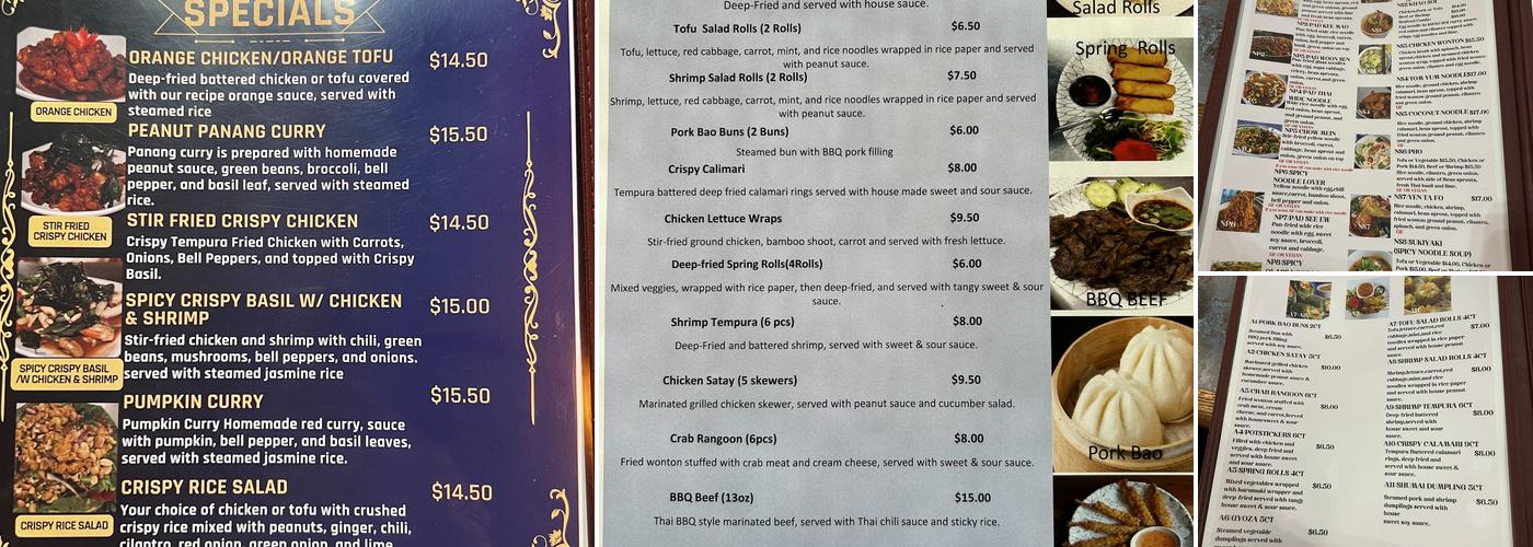 Thai Thai Fusion Menu