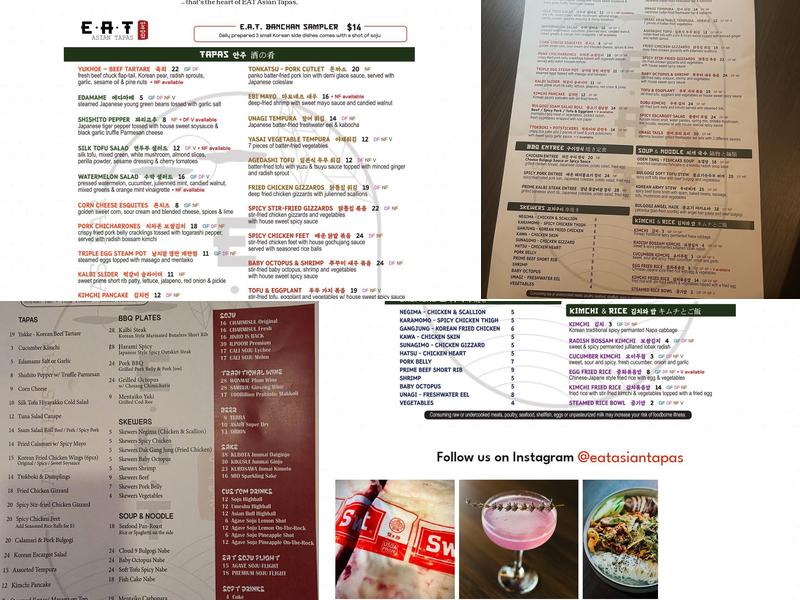 EAT Asian Tapas Menu