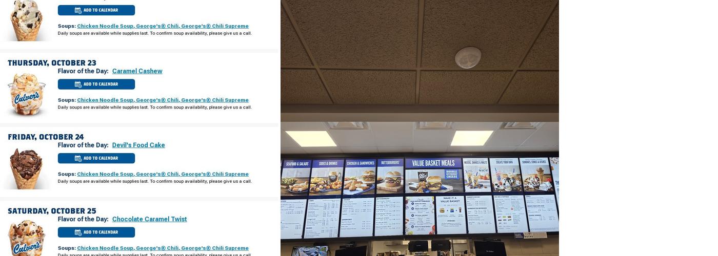 Culver’s Menu