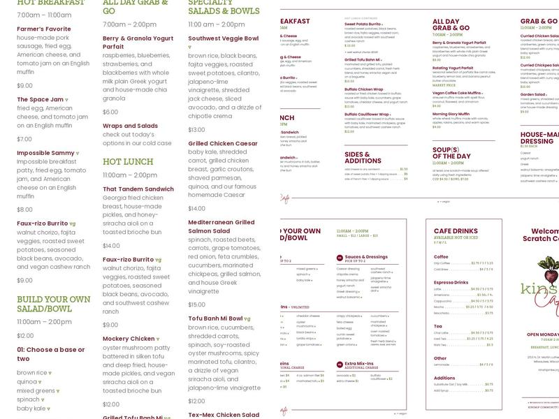 Kinship Café Menu