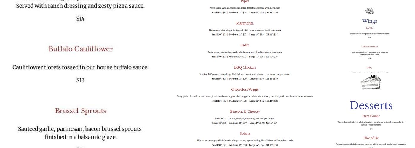 Chauncey's Pizza & Bar Menu