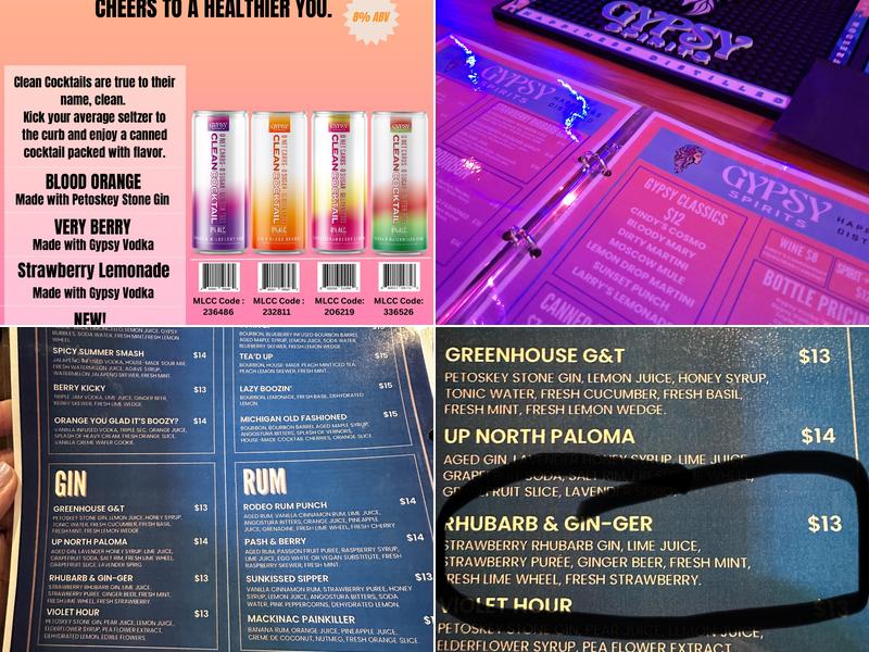 Gypsy Spirits Tasting Room Menu