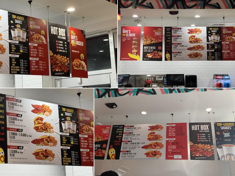 Dave's Hot Chicken Menu