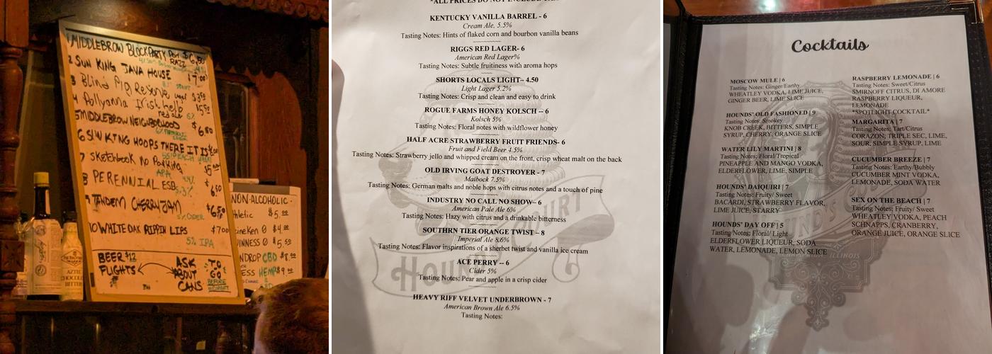 Hound's Court Menu