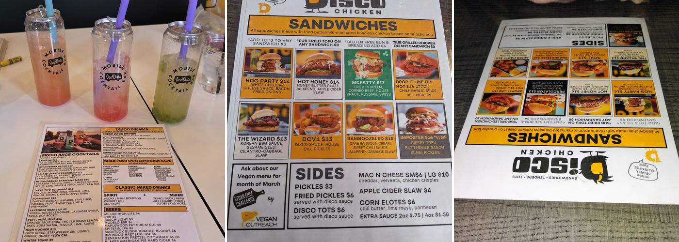Disco Chicken Menu