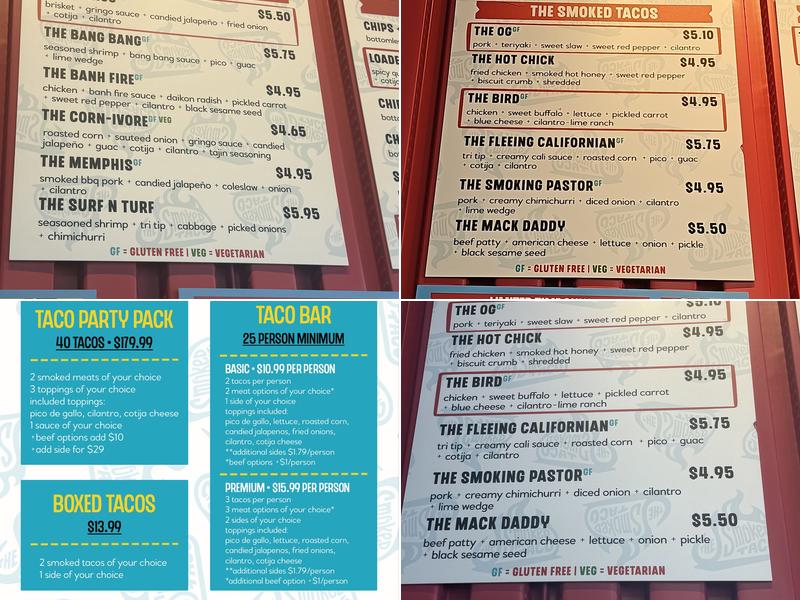 The Smoked Taco Menu