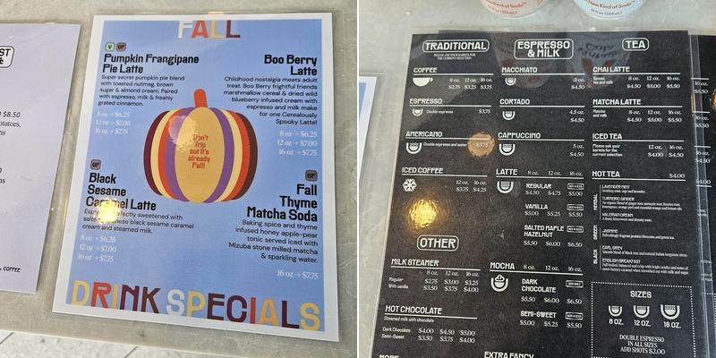 Roseline Coffee Menu