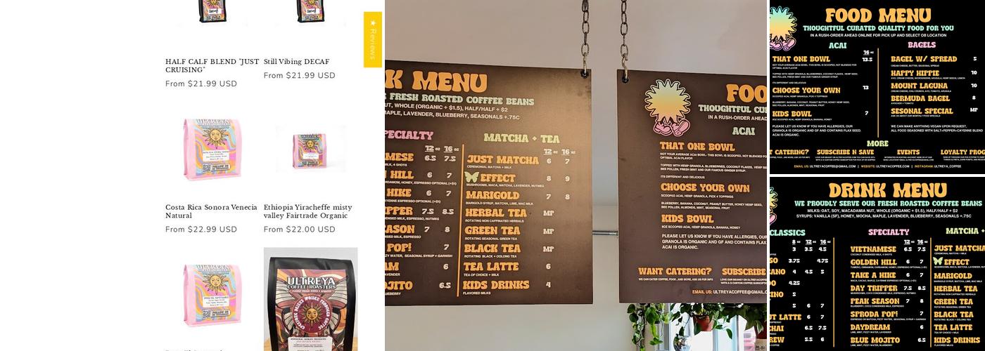 Ultreya Coffee and Tea Menu