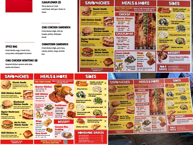 Pecking House Chinatown Menu