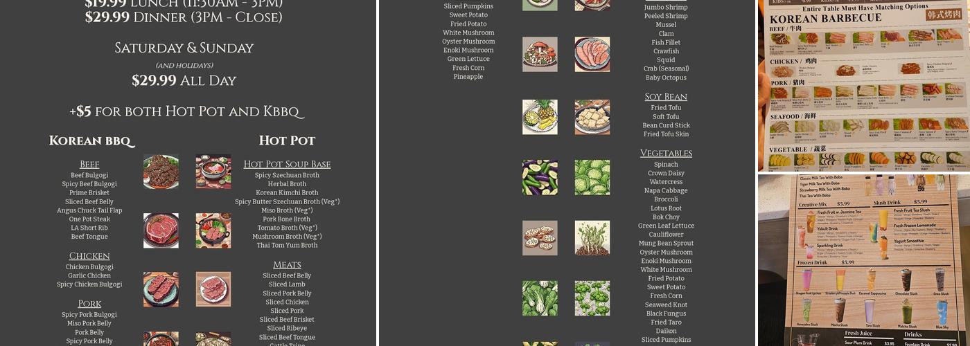 One Pot - Hot Pot & BBQ Menu