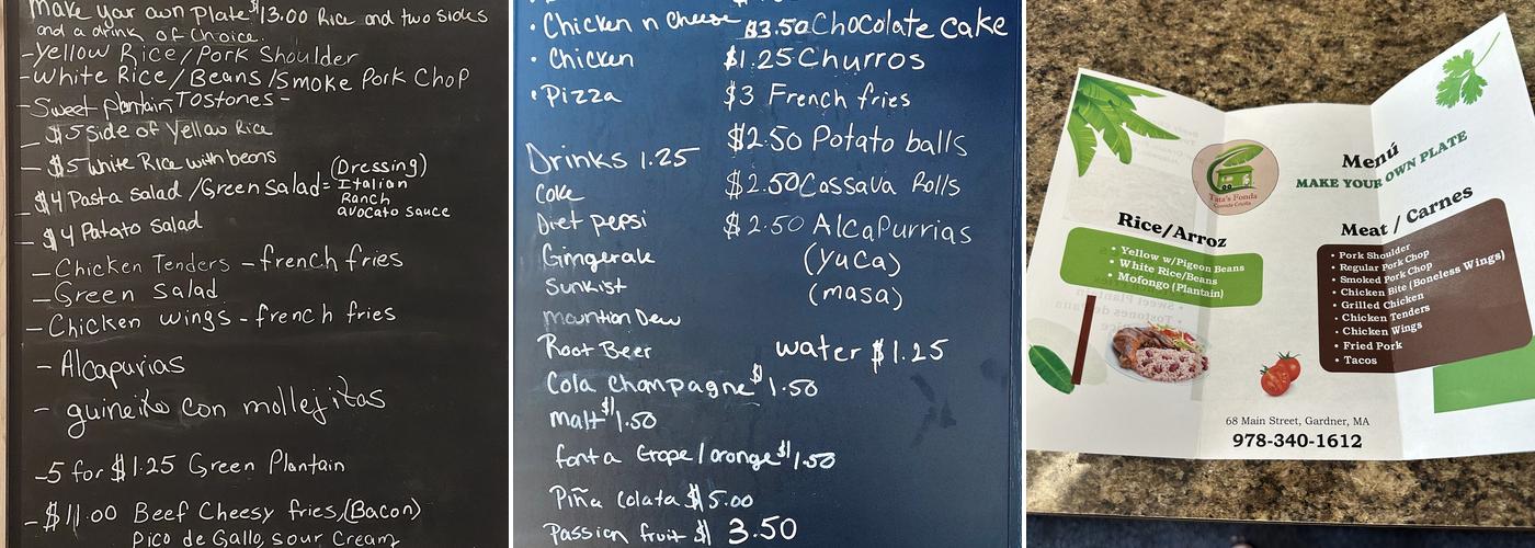 Tata's Fonda LLC Menu