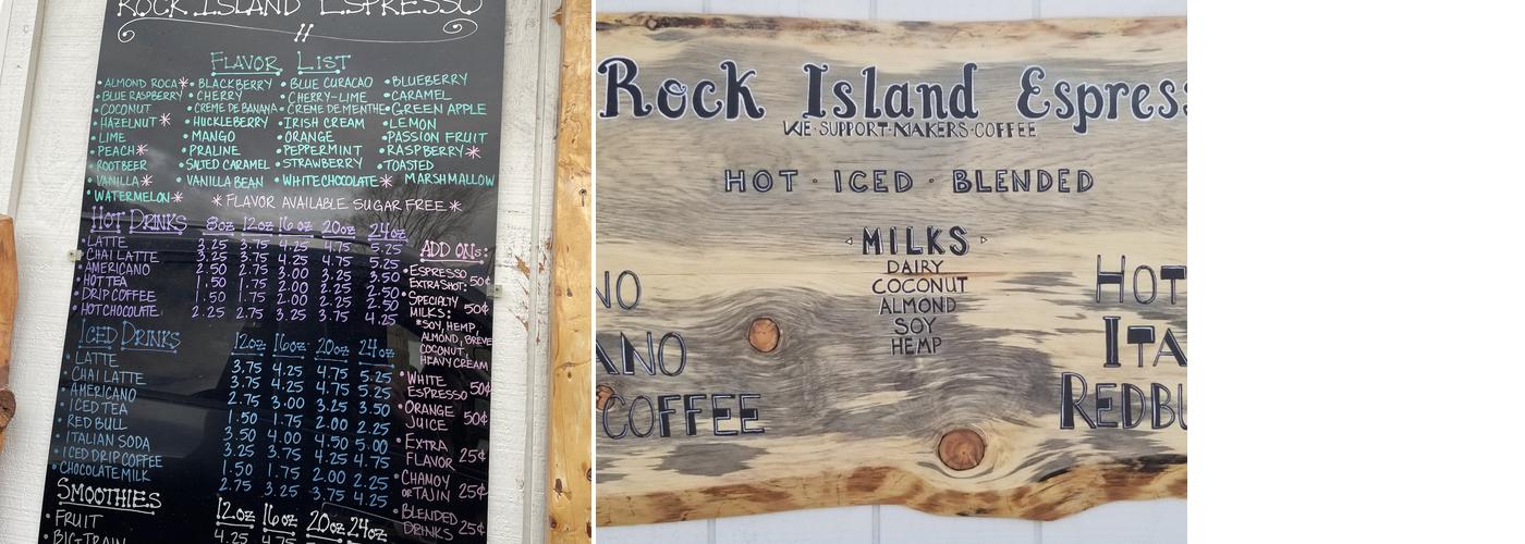 Rock Island Espresso Menu