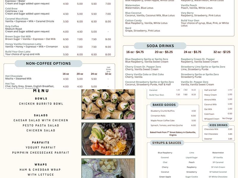 Moss + Ivy Coffee Co. Menu