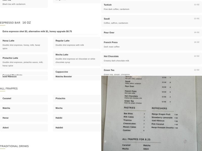 Haraz Coffee House Menu