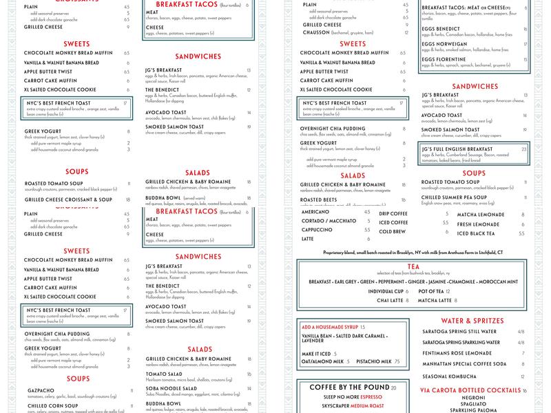 Conwell Coffee & Cocktail Hall Menu