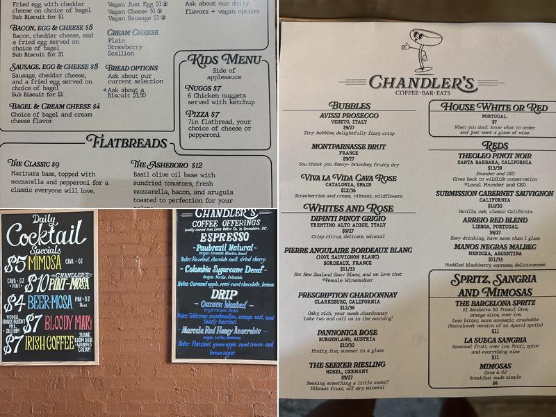 Chandler's Menu