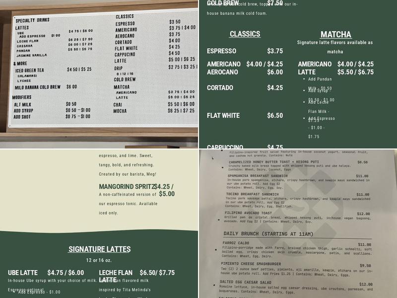 Ayala Coffee: Specialty Coffee & Cafe Menu