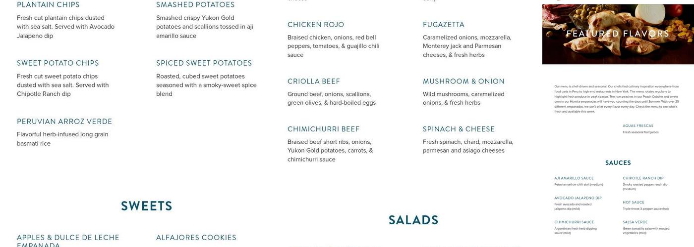 9 Julio Empanada Kitchen Menu