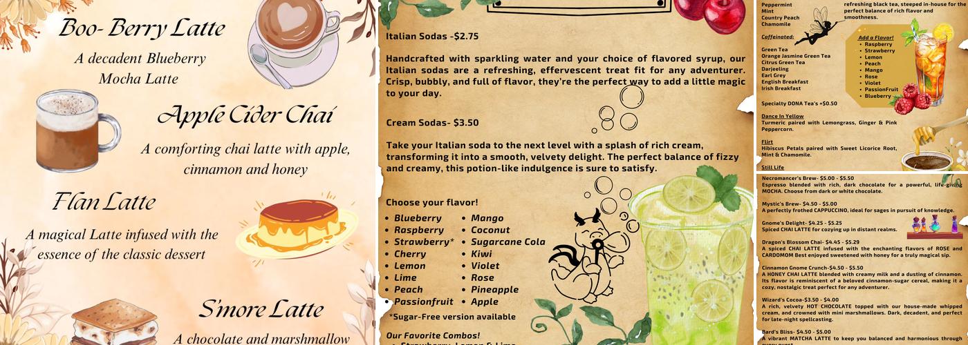 The Parlour Tabletop and Tome Menu