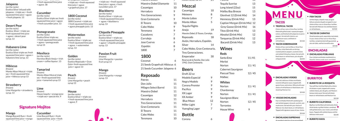 My Tequila House Menu