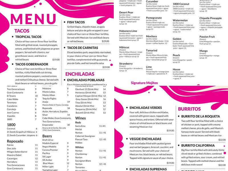 My Tequila House Menu