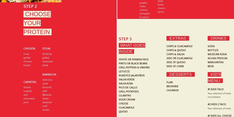 Mexica Burrito Grill Menu