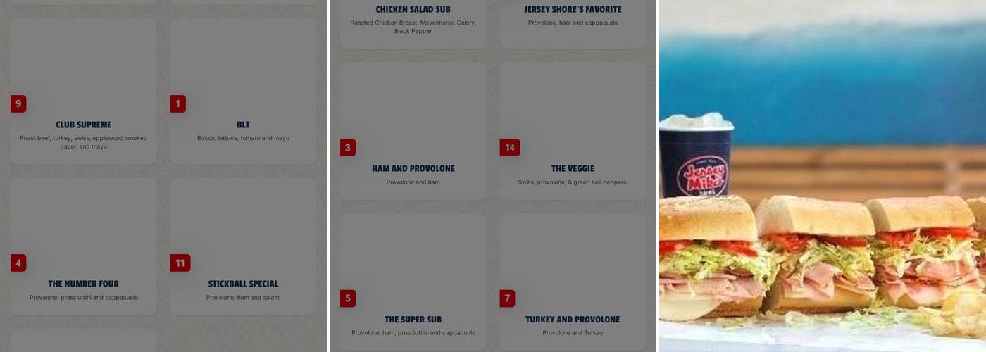 Jersey Mike's Subs Menu