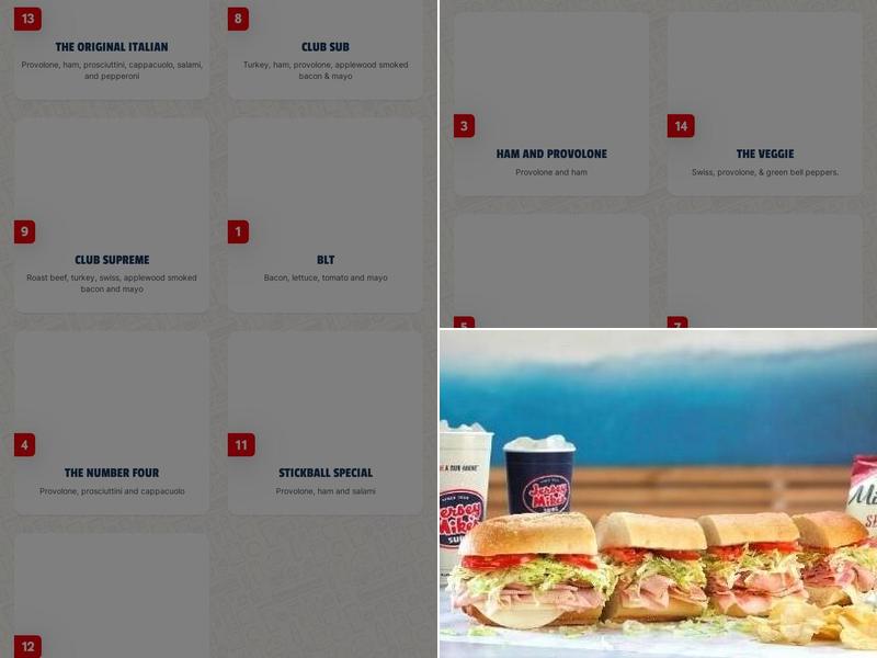 Jersey Mike's Subs Menu