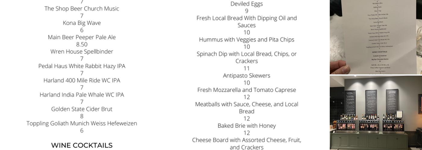 Bacchus Wine and Debauchery Menu