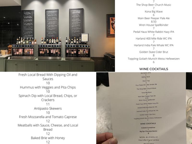 Bacchus Wine and Debauchery Menu