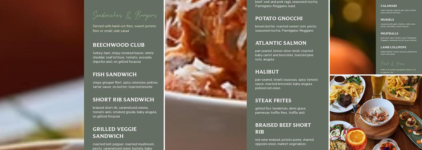 Beechwood Tavern Menu